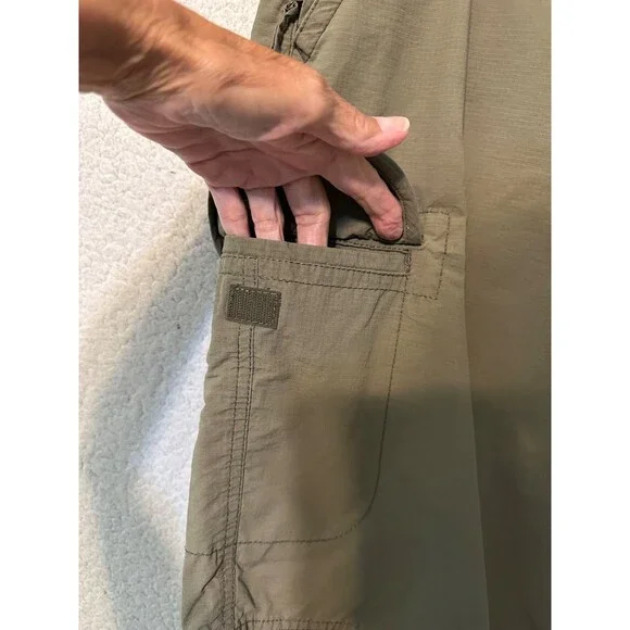 Hawke&Co Cargo Short Pants Mens 36 Solid Beige Mid Rise Zip Fly Pockets Casual - Picture 3 of 16